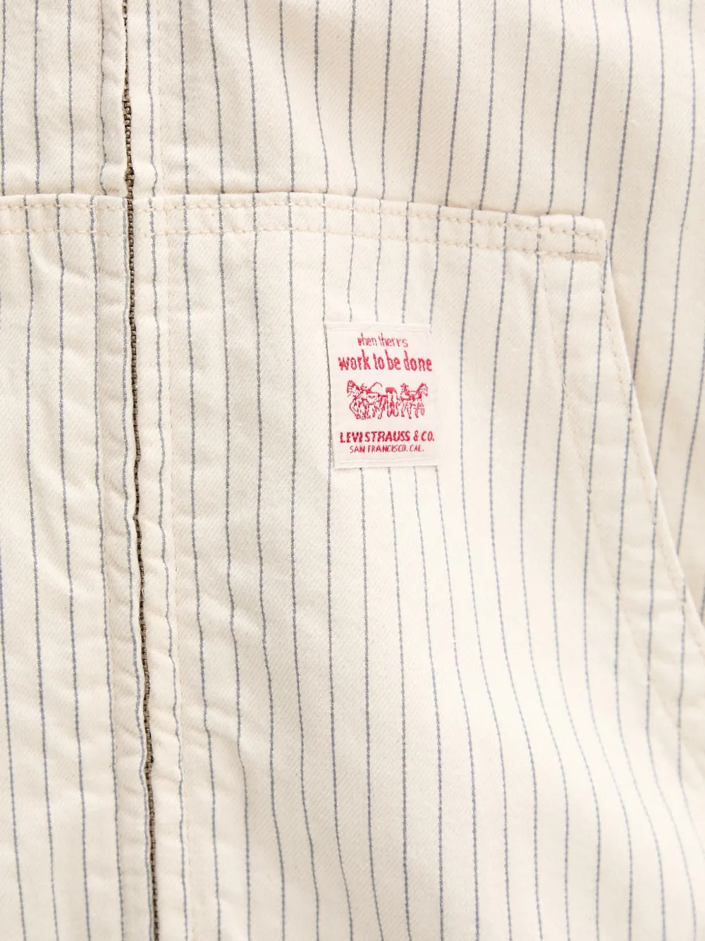 Levi's Potrero striped drawstring hooded jacket Wit