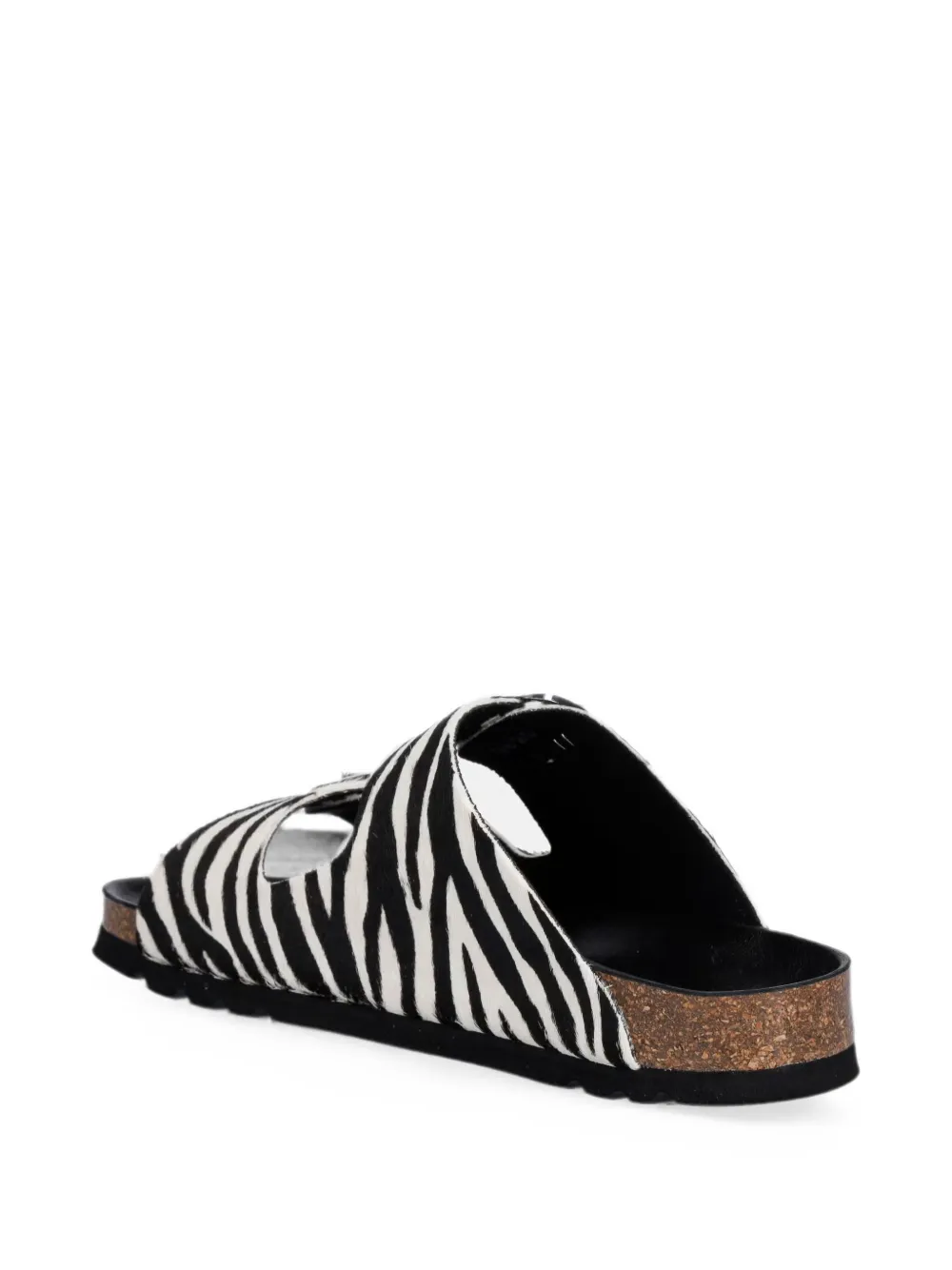 Scholl Noelle zebra-print buckled slides Wit