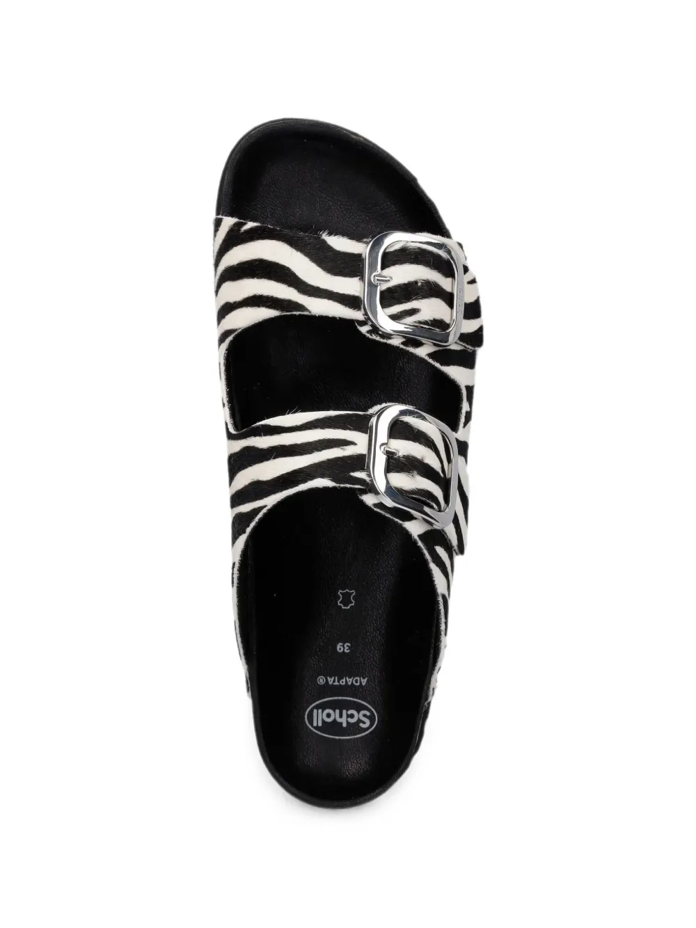 Scholl Noelle zebra-print buckled slides Wit