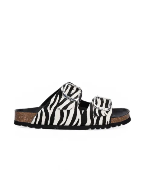 Scholl Noelle zebra-print buckled slides