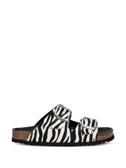 Scholl Noelle zebra-print buckled slides