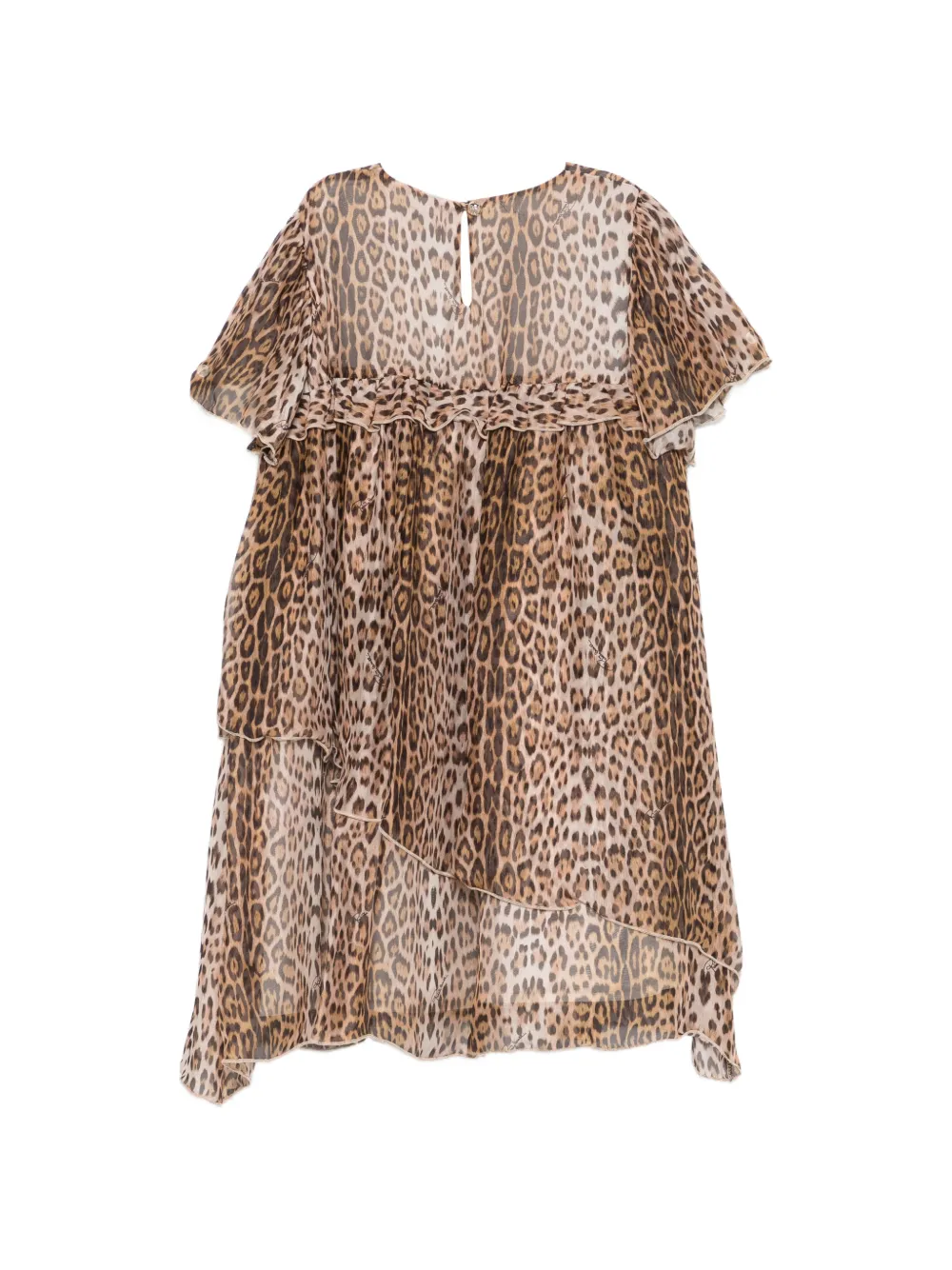 Roberto Cavalli Junior Jurk met dierenprint en logoprint Beige