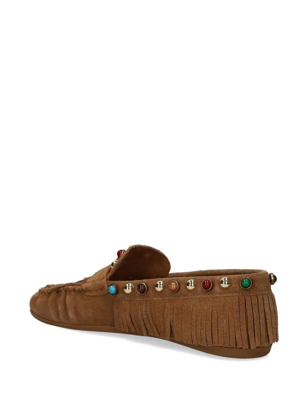 Bibi Lou Guava fringe studded leather loafers Bruin