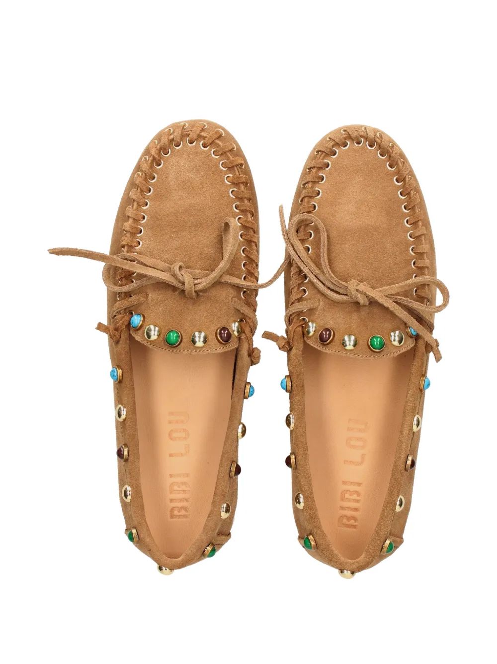 Bibi Lou studded tie loafers Beige