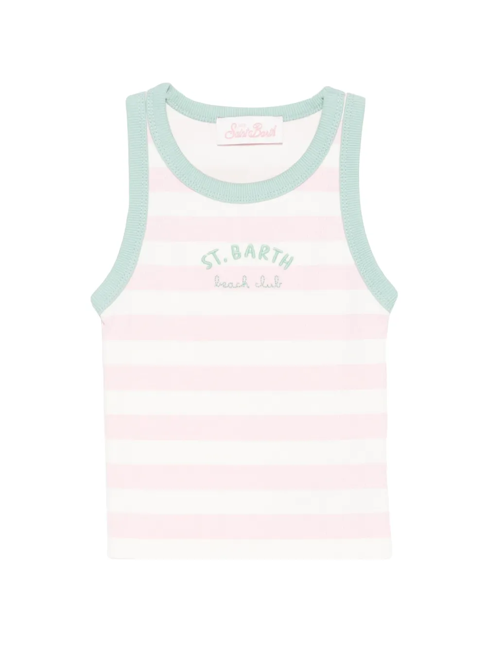 MC2 Saint Barth Kids Blue striped ribbed-knit tank top - Rosa