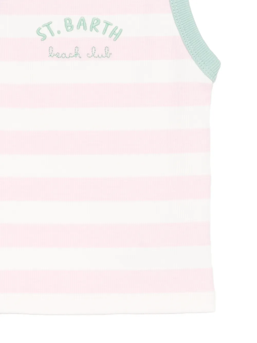 MC2 Saint Barth Kids Blue gestreepte ribgebreide tanktop Roze