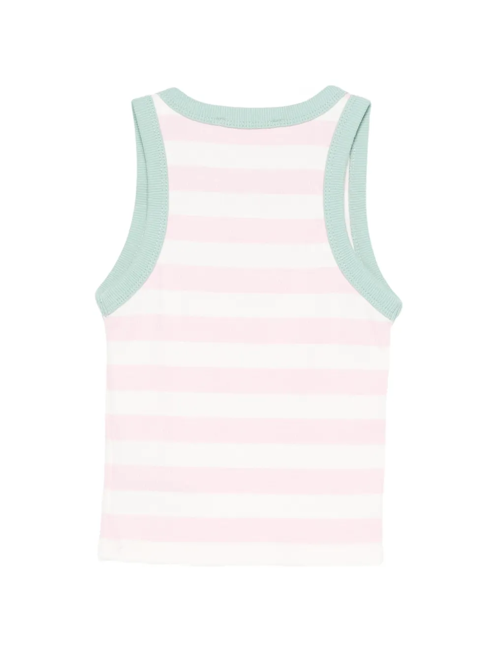 MC2 Saint Barth Kids Blue gestreepte ribgebreide tanktop Roze
