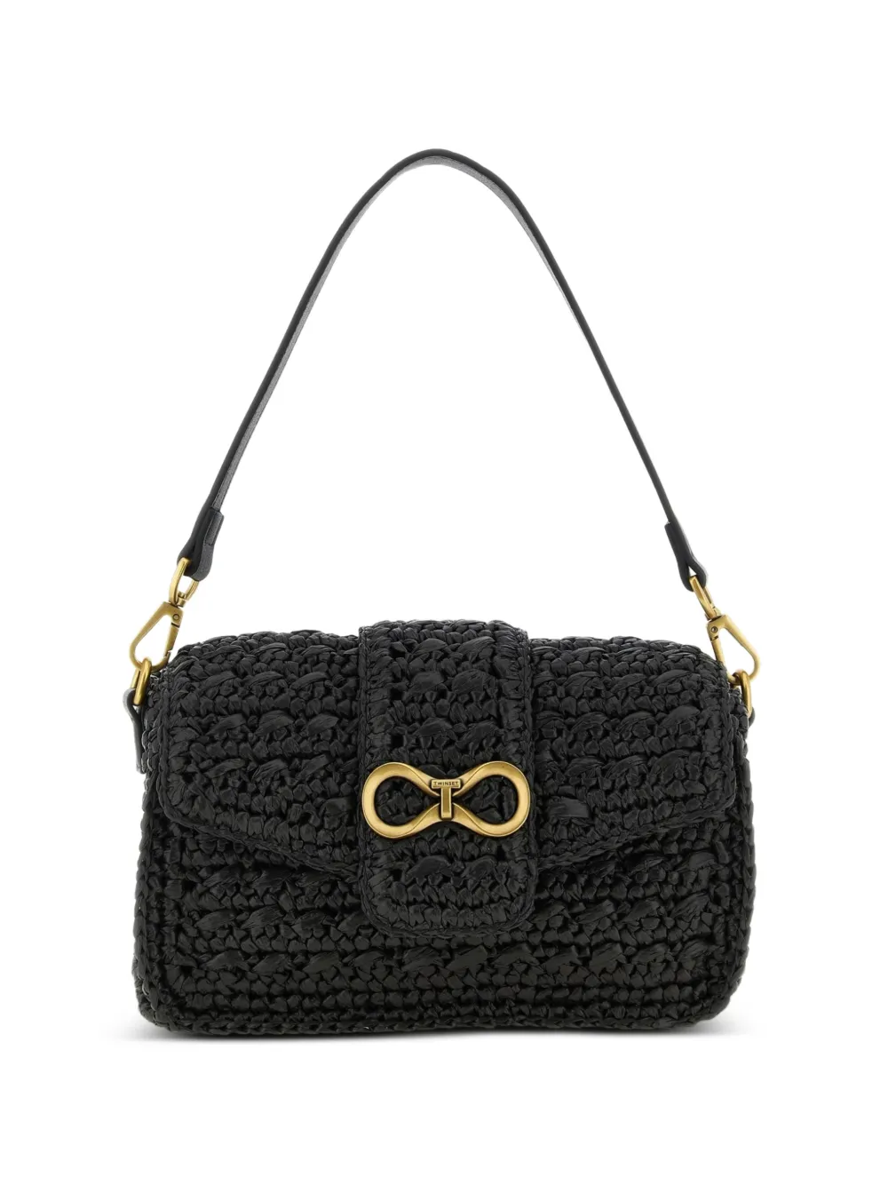 TWINSET woven logo-plaque shoulder bag - Nero