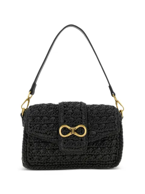 TWINSET bolsa de hombro tejida con placa del logo