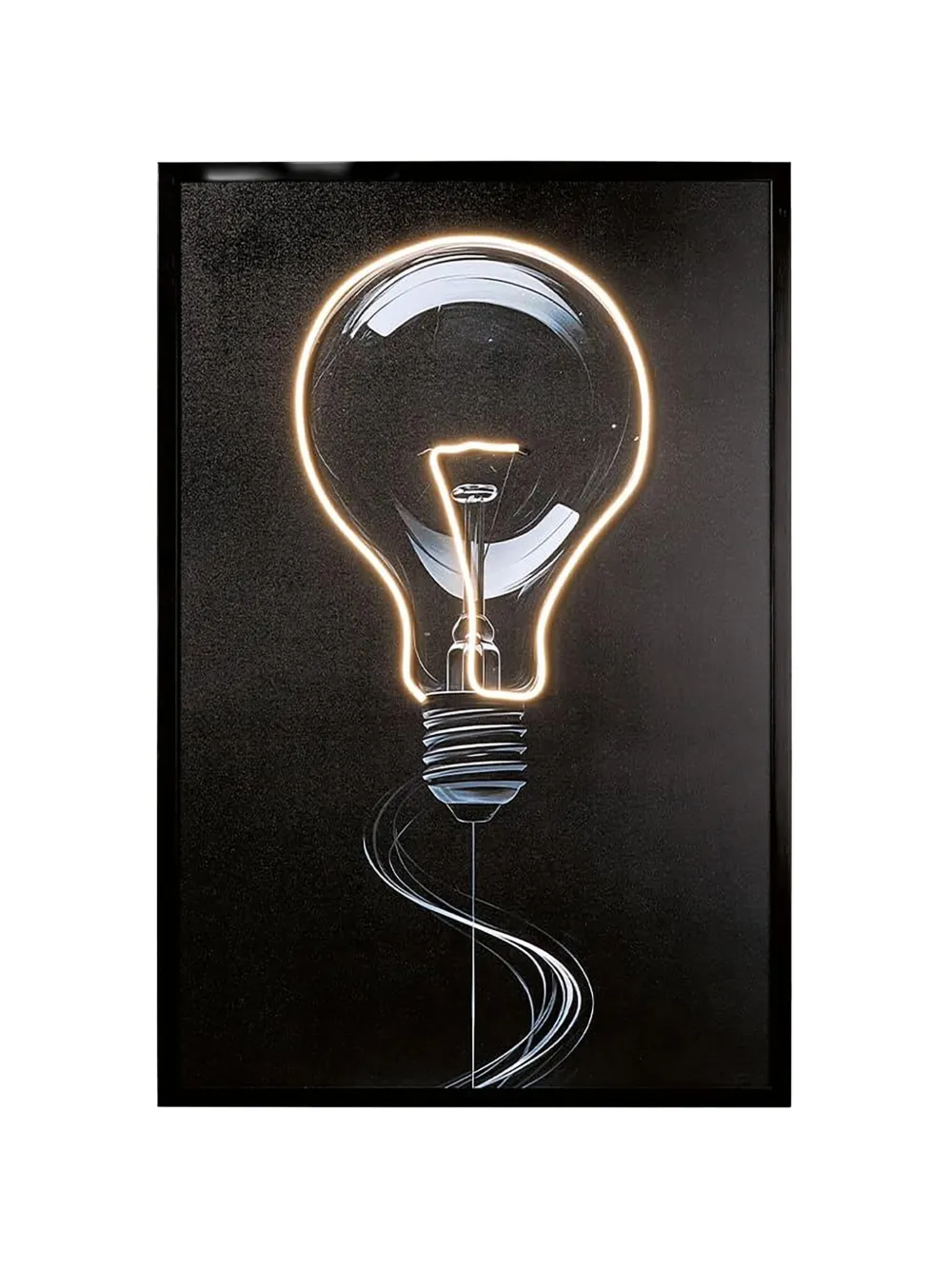 L'OCA NERA led framed home decor (120cm x 80cm) - Nero