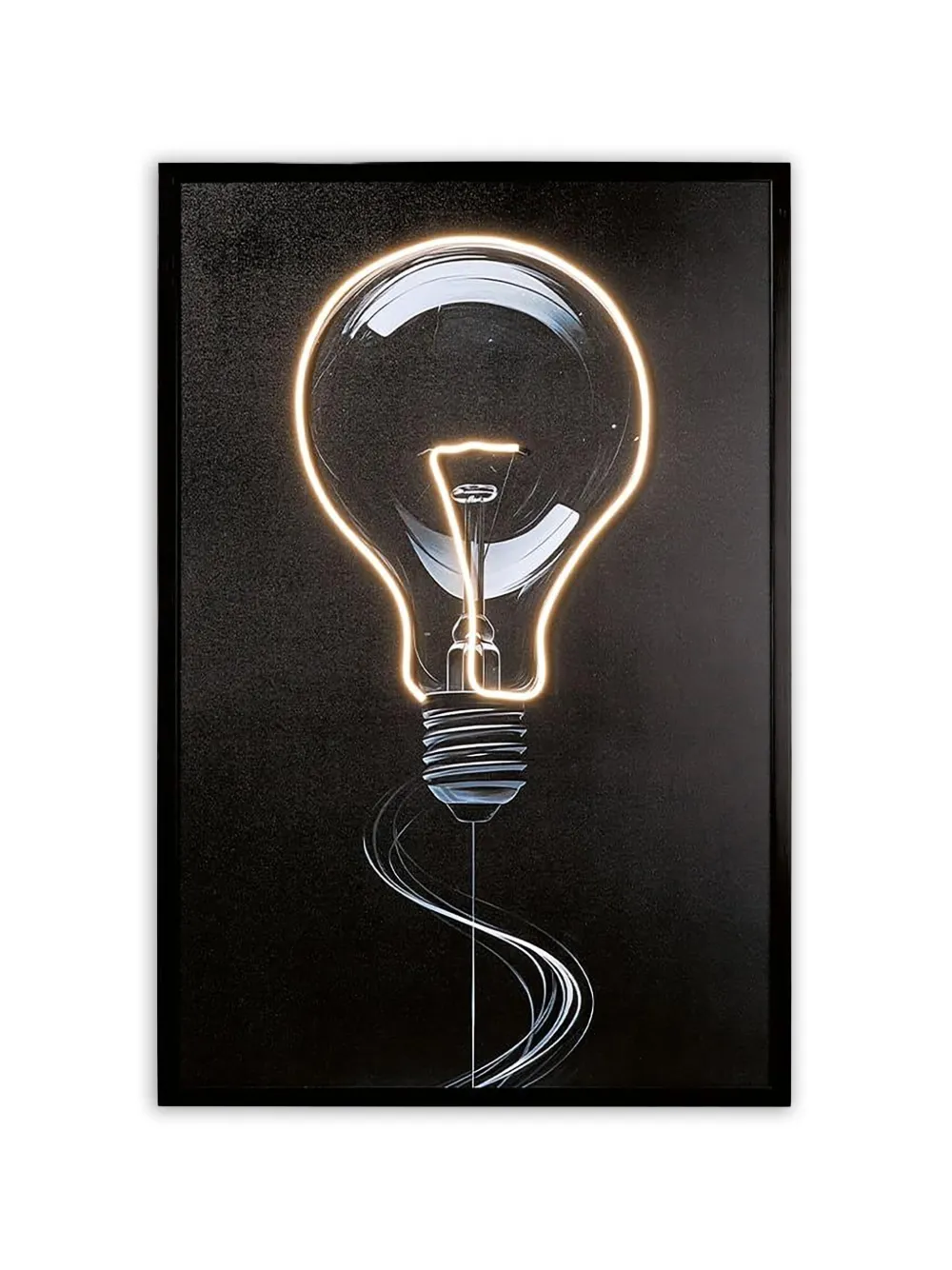 L'OCA NERA led framed home decor (120cm x 80cm) - Nero