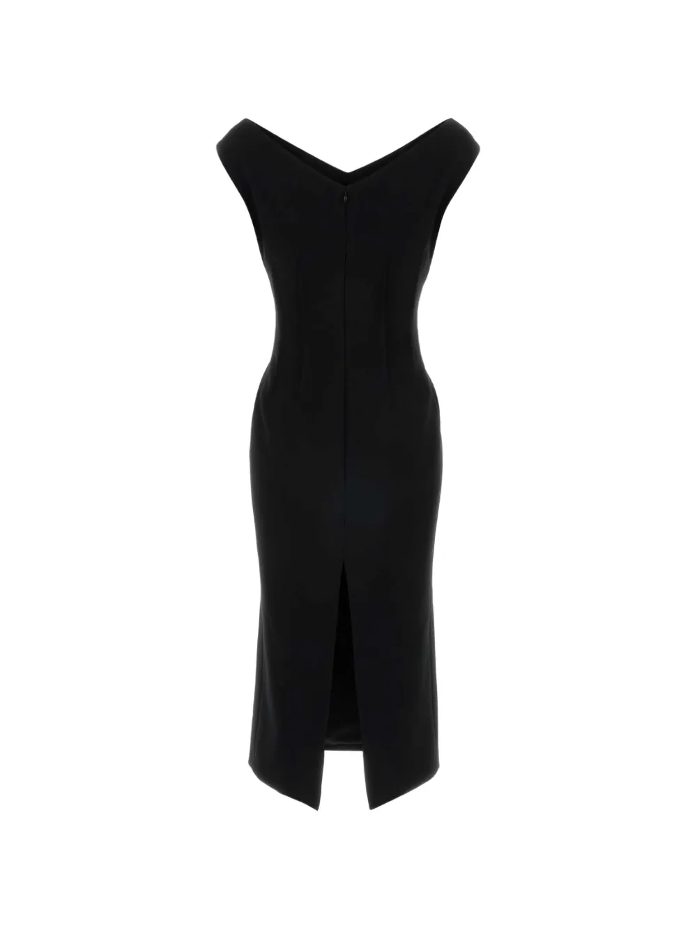 Jil Sander Midi-jurk met V-hals Zwart