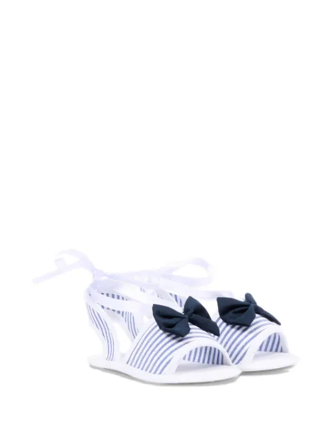 NANAN bow striped open toe sandals
