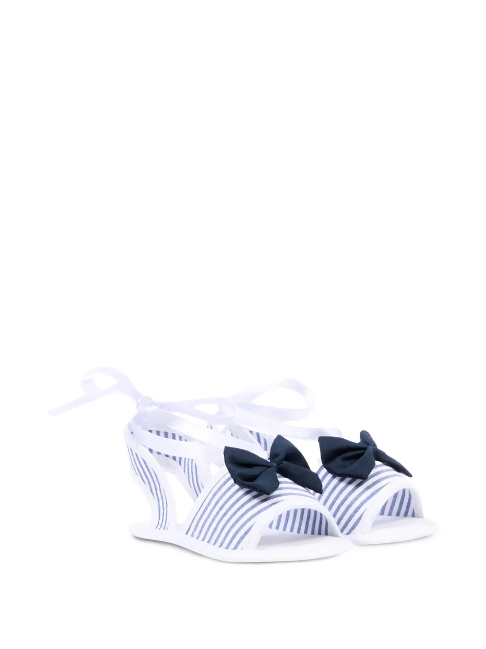 NANAN bow striped sandals - Bianco