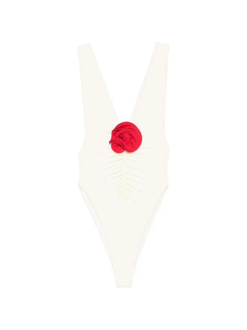 La Reveche Samira floral-appliqué swimsuit - Toni neutri