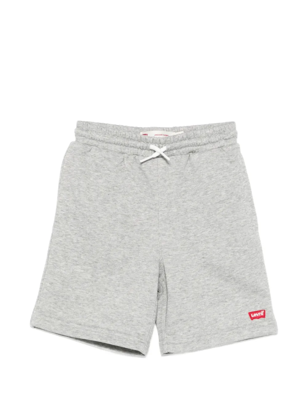 Levi's Kids logo-patch drawstring shorts - Grigio