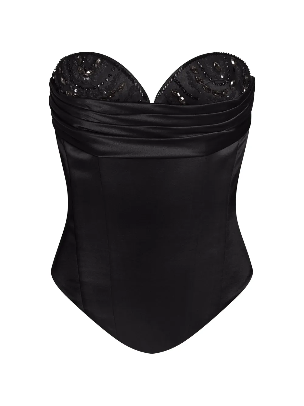 ALEXIA & ANTONIA embellished corset top - Nero