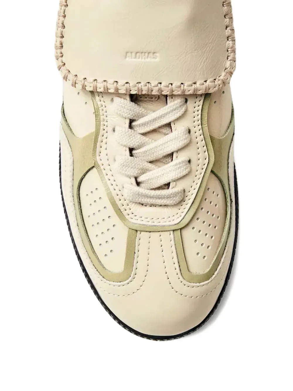 ALOHAS Suède sneakers met tong Beige
