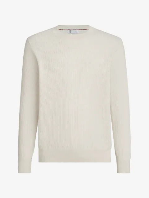 Brunello Cucinelli cotton textured rib lightweight sweater