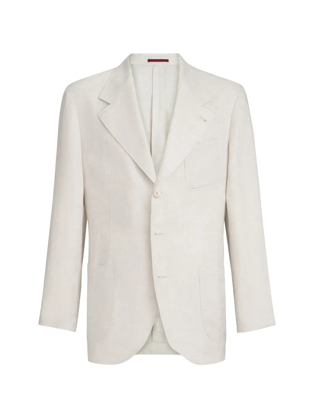 Brunello Cucinelli Ungefütterter Blazer aus Leinen-Micro-Chevron - Nude
