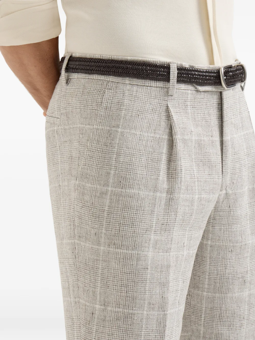 Brunello Cucinelli Prince of Wales broek Beige
