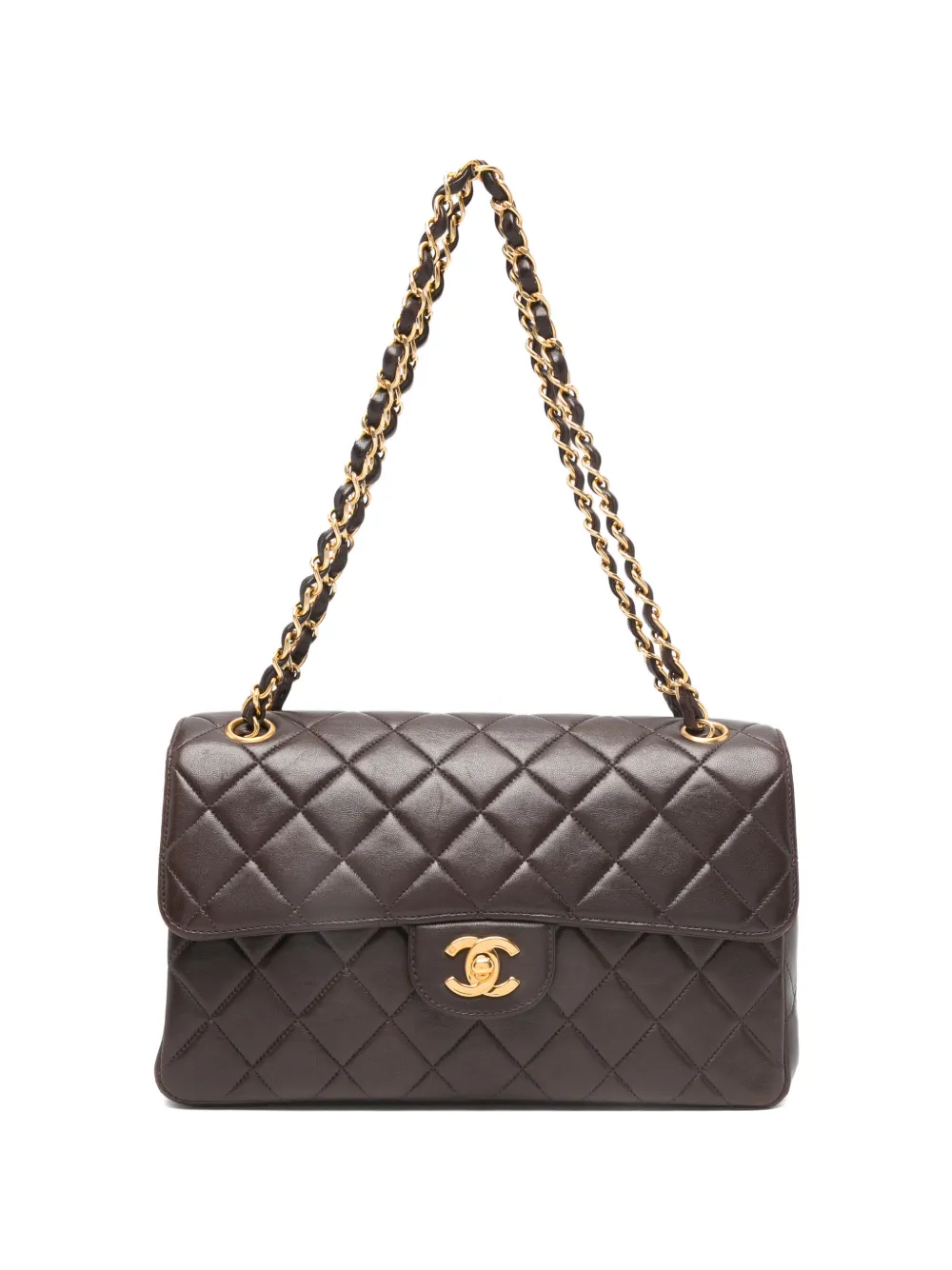 CHANEL Pre-Owned 1996-1997 quilted CC turn-lock shoulder bag - Braun