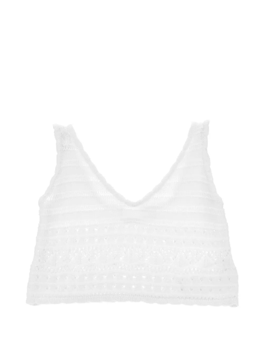 Ermanno Scervino Junior V-neck sleeveless knitted top - Bianco