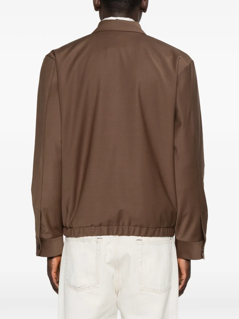 Hosio Shirtjack met zak en ritssluiting Bruin