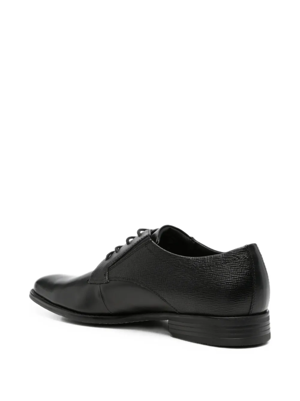 Bugatti textured-panel leather Derby shoes Zwart