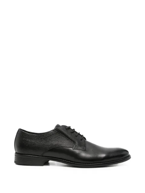 Bugatti textured-panel leather Derby shoes