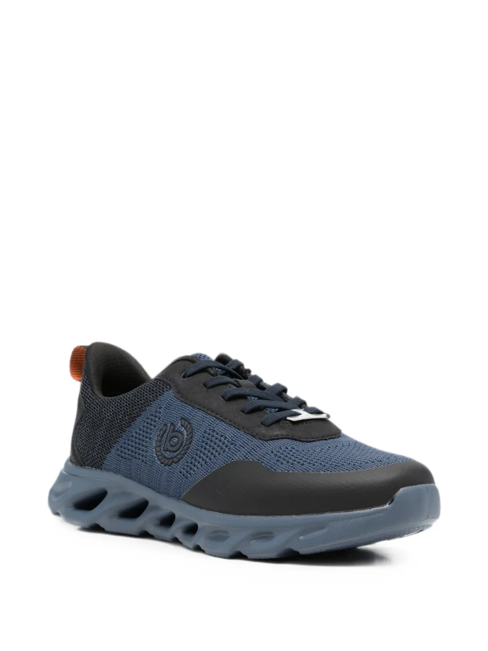 Bugatti mesh-panel logo-patch sneakers Blauw
