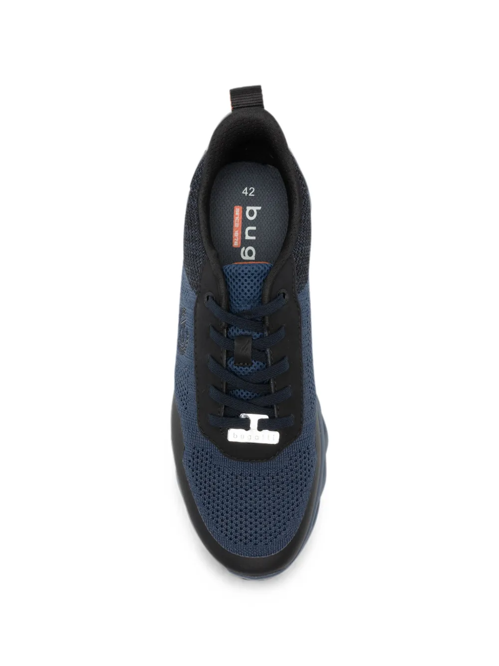 Bugatti mesh-panel logo-patch sneakers Blauw