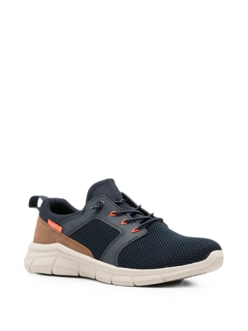 Bugatti mesh-panelled lace-up sneakers Blauw