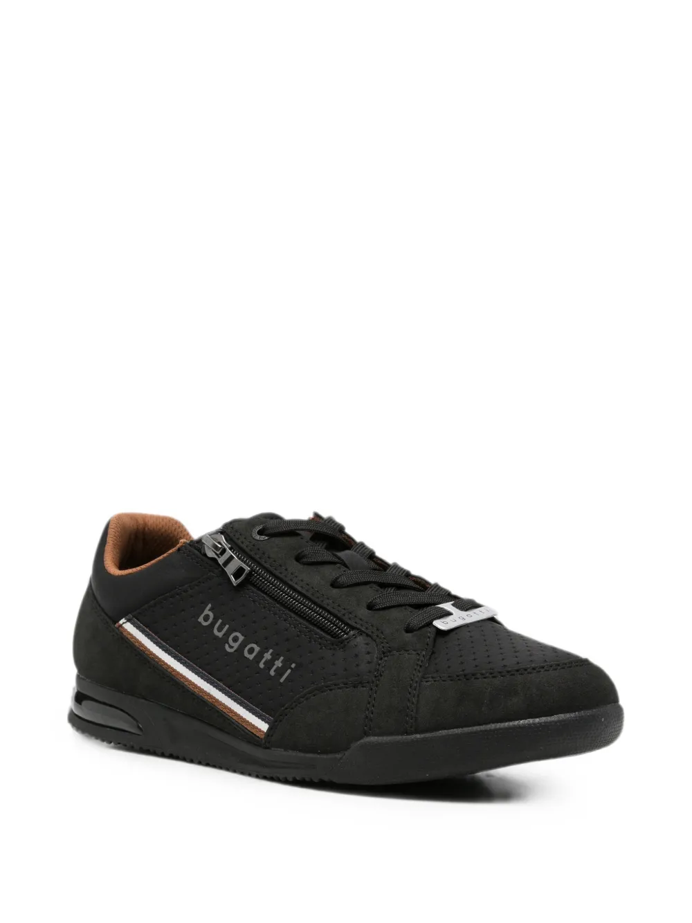 Bugatti Trevor side-zip sneakers Zwart