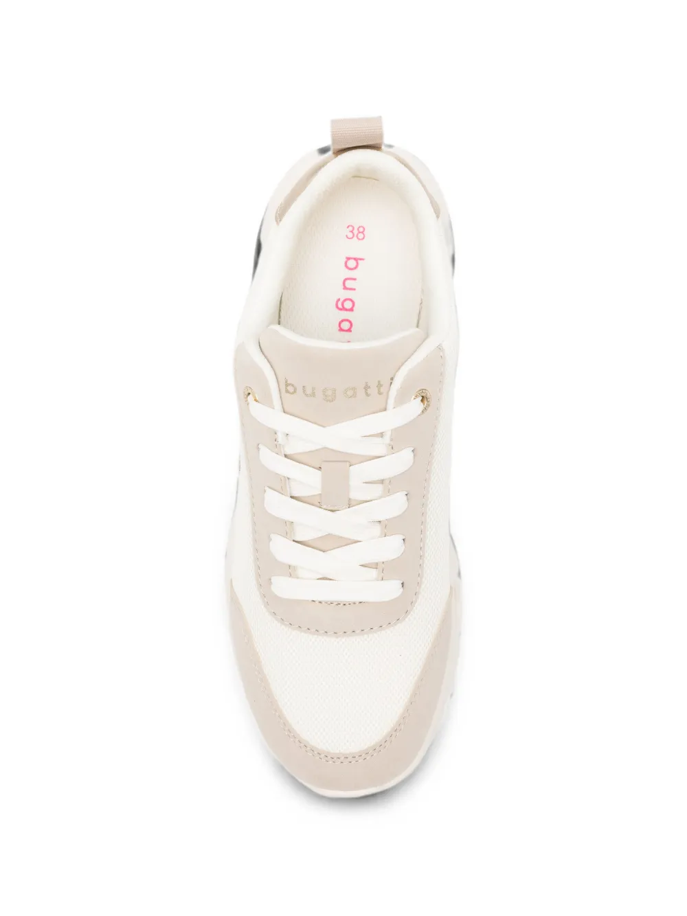 Bugatti logo-patch lace-up sneakers Beige