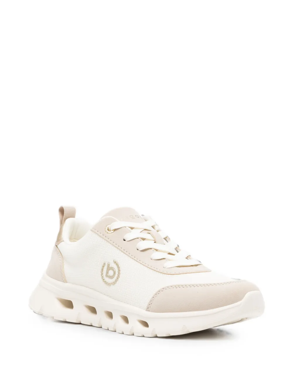 Bugatti logo-patch lace-up sneakers Beige