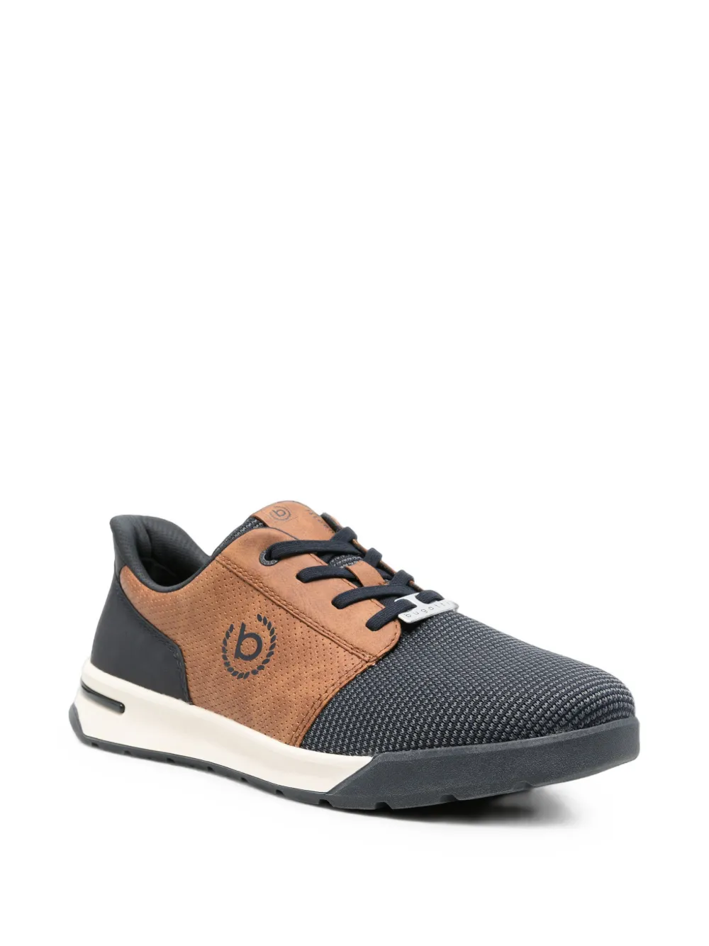 Bugatti perforated-details panelled sneakers Blauw