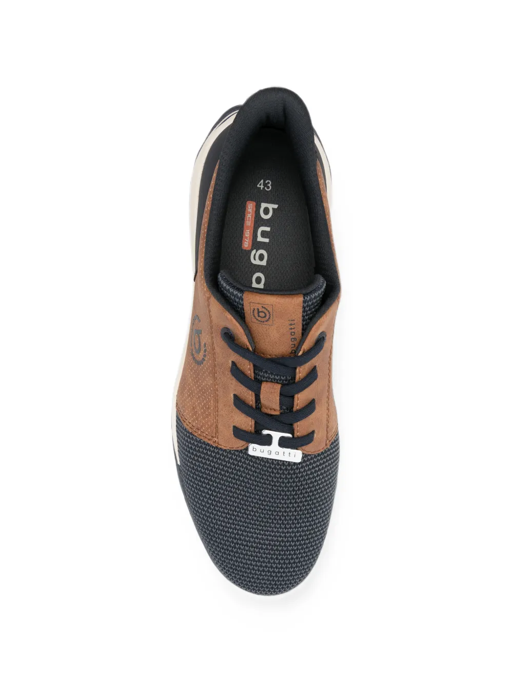 Bugatti perforated-details panelled sneakers Blauw