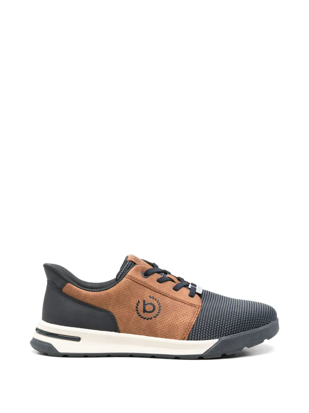 Bugatti perforated-details panelled sneakers Blauw