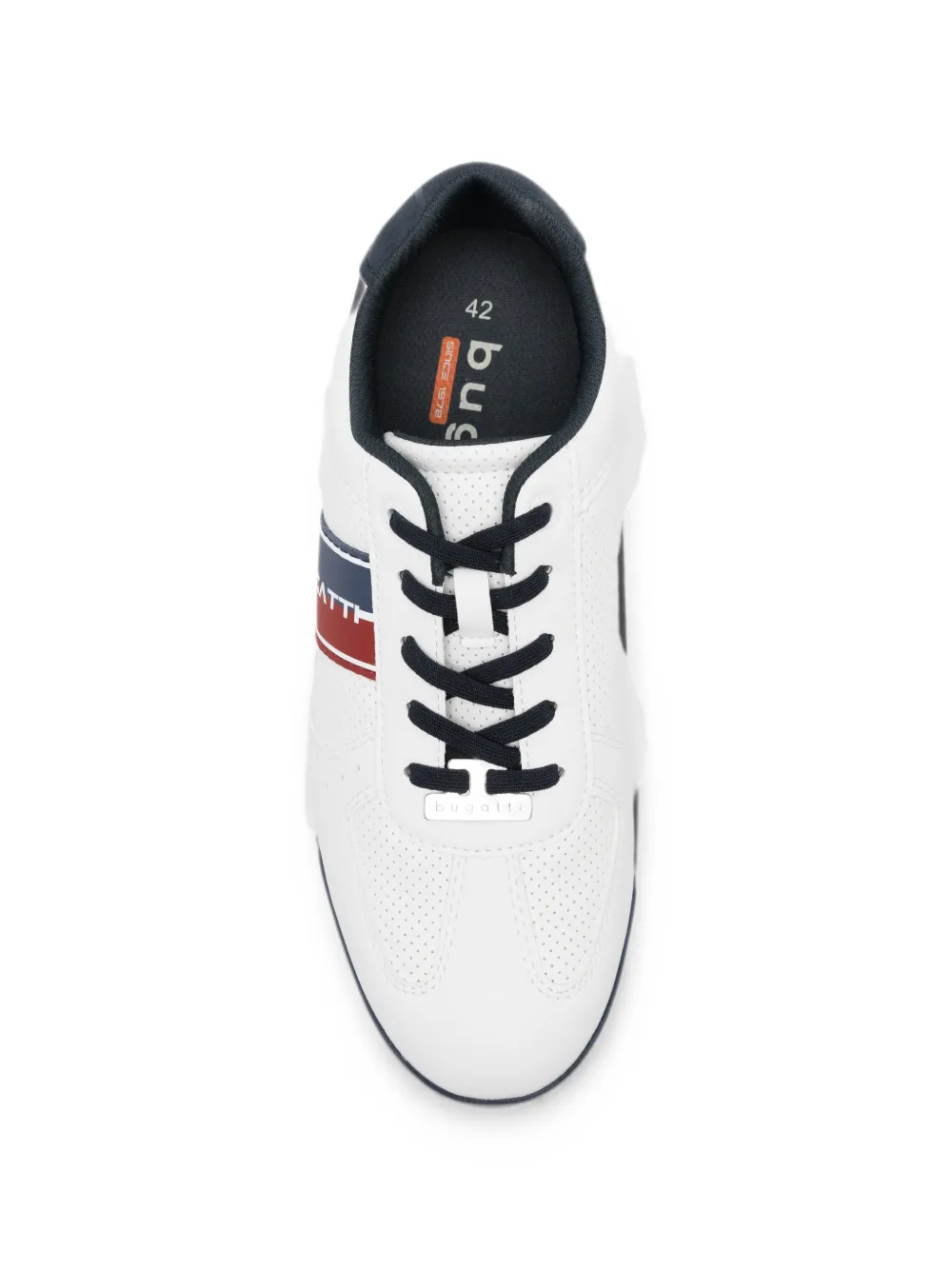 Bugatti perforated-detail logo-print sneakers Wit