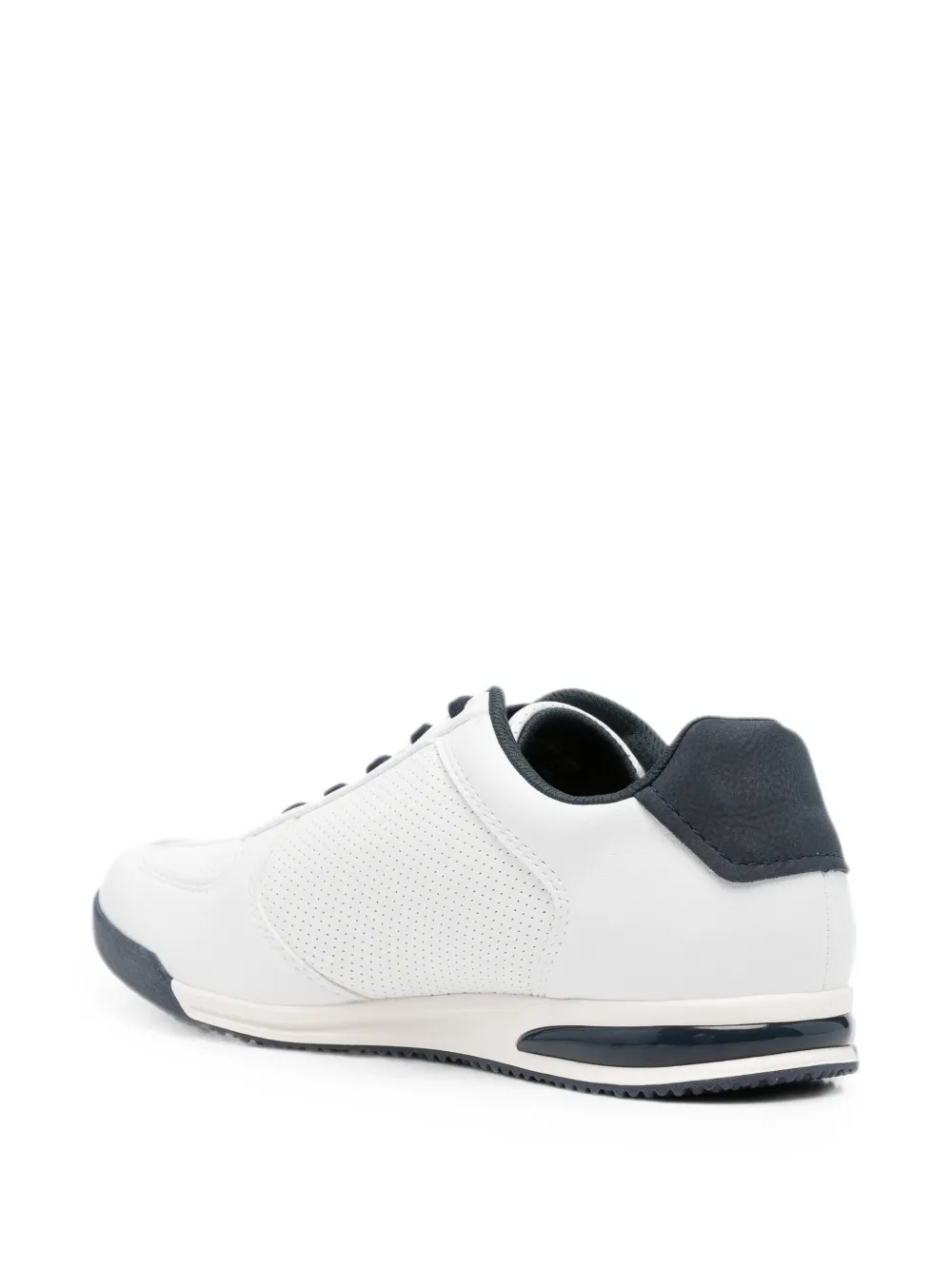 Bugatti perforated-detail logo-print sneakers Wit