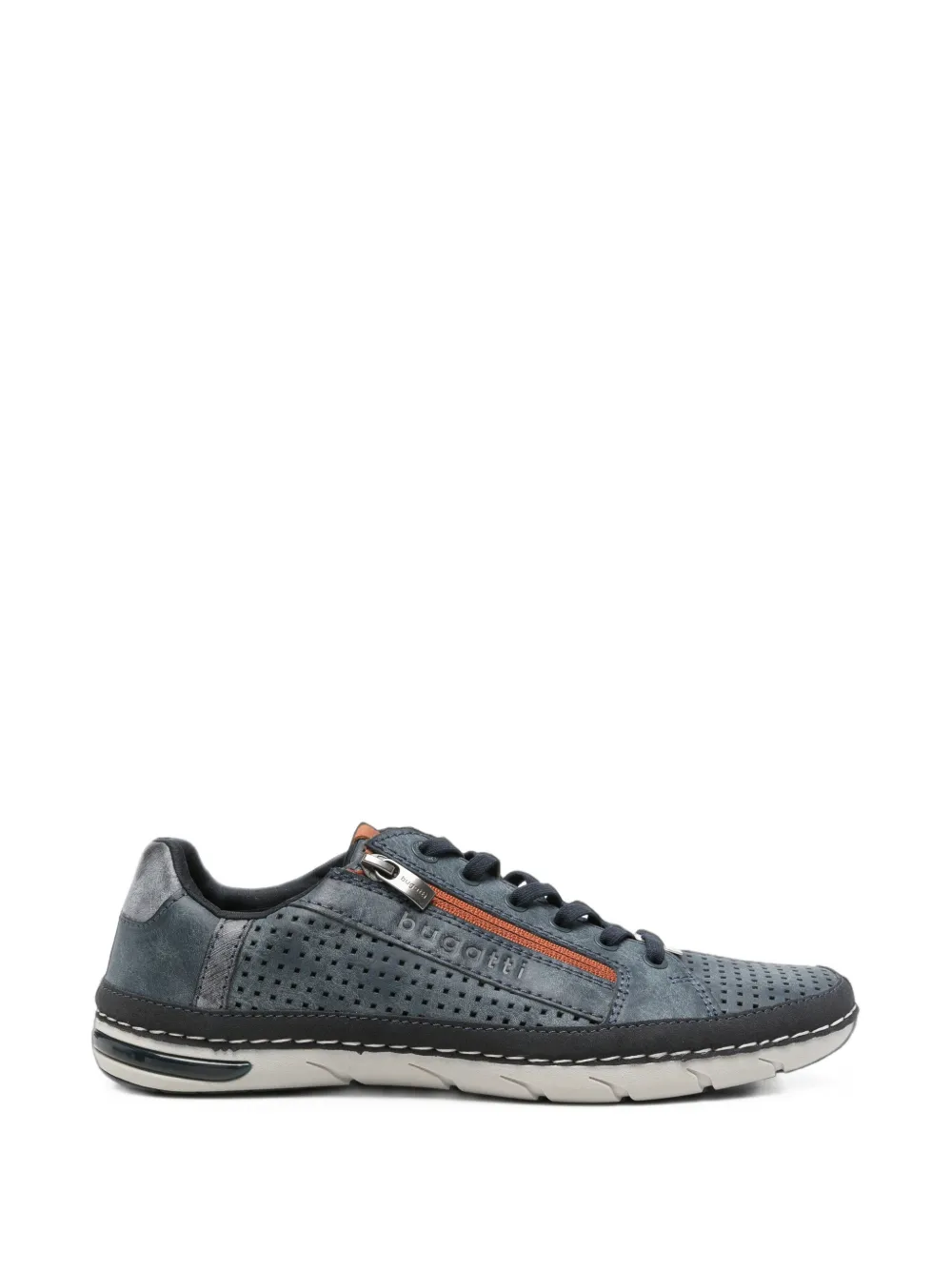 Bugatti Perforated Side-zip Sneakers In Blau