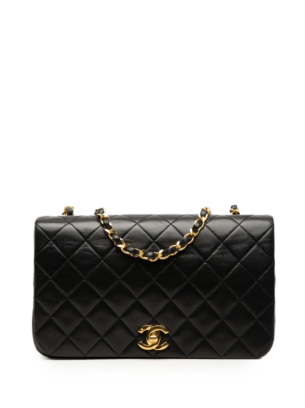 CHANEL Pre-Owned 1989-1991 Medium Quilted Lambskin Full Flap crossbody bag - Nero