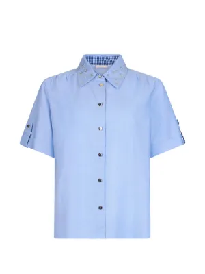 トップス ICEBERG Iceberg short-sleeve Top | Blue | FARFETCH SG