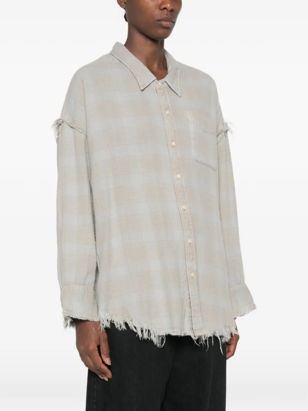 R13 Blouse met verlaagde hals Blauw