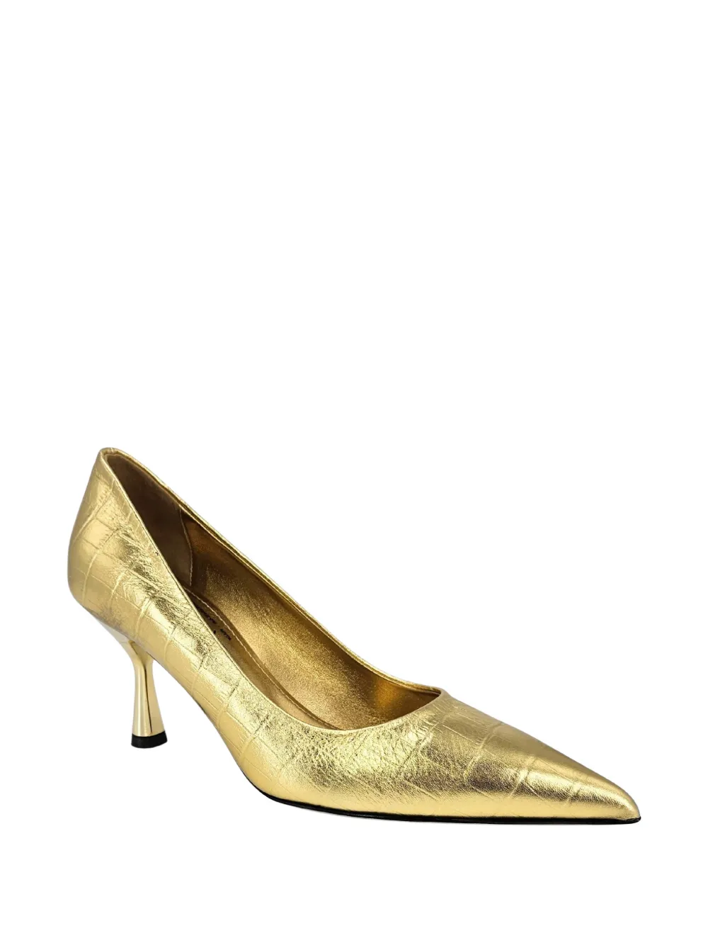 Madison.Maison Annuccia croc-effect leather pumps Goud