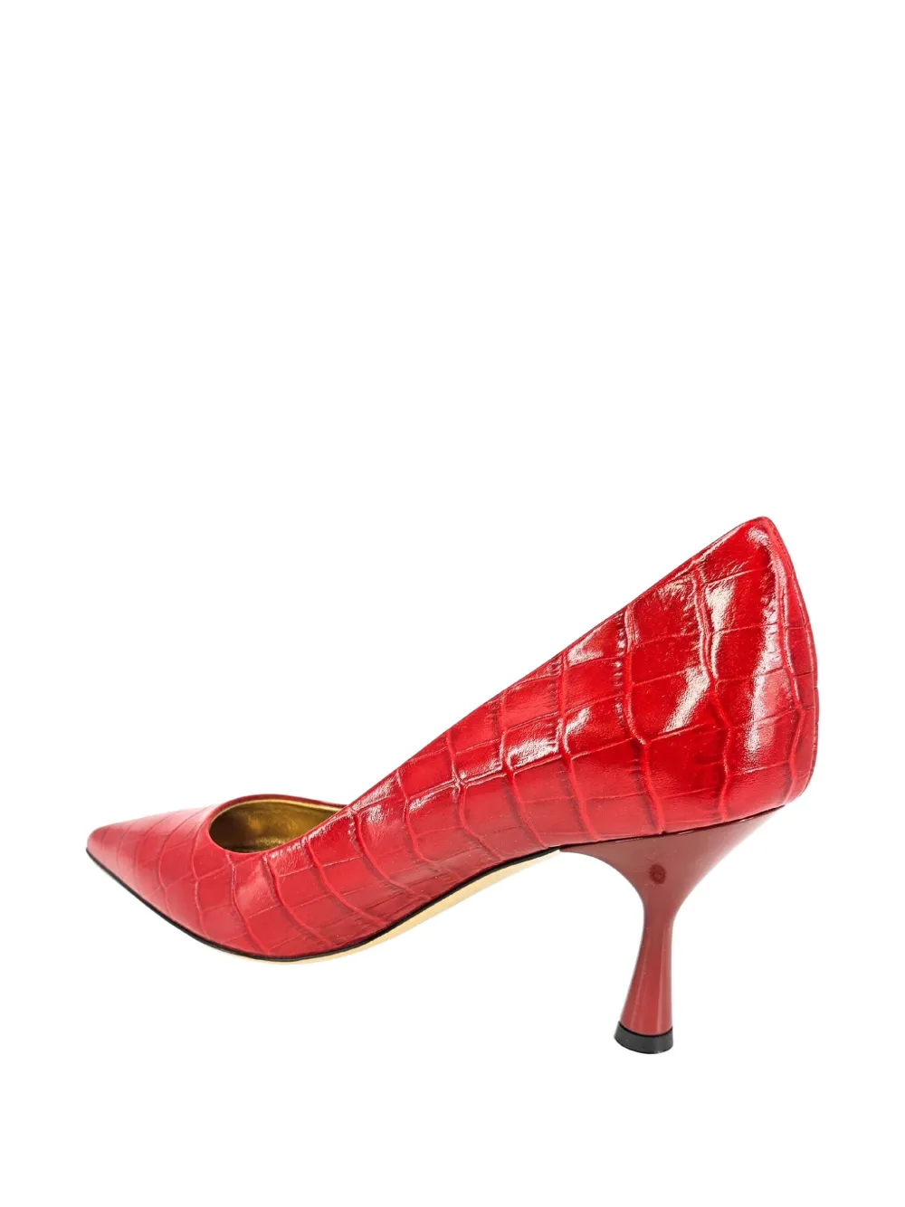 Madison.Maison Annuccia leather croc-effect pumps Rood