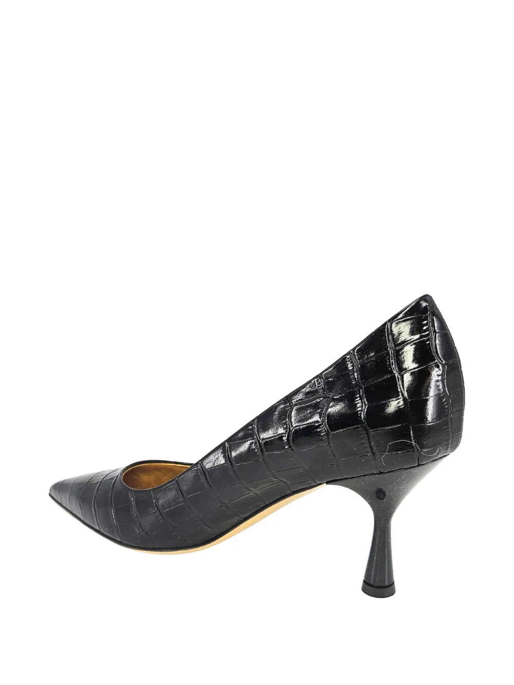 Madison.Maison Annuccia leather croc-effect pumps Zwart
