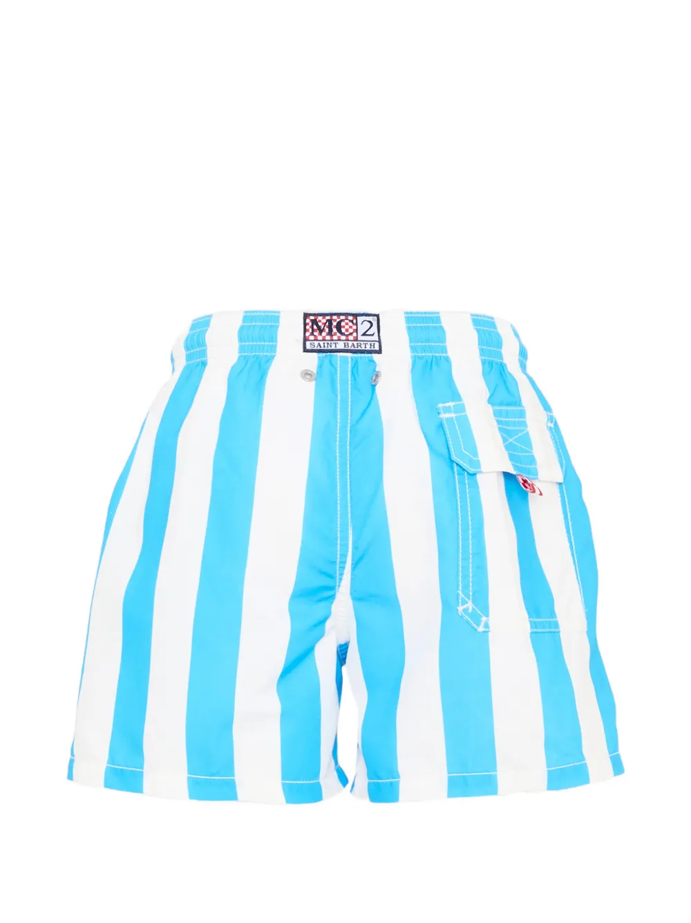 MC2 Saint Barth Kids Gestreepte zwembroek Blauw