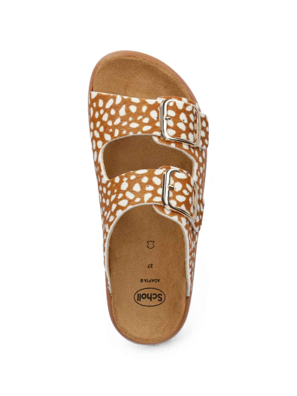 Scholl buckle-fastening animal-print slides Oranje
